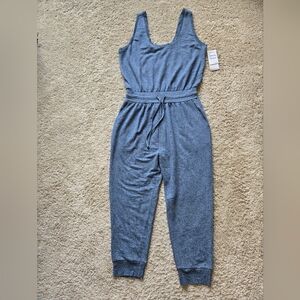Zella Jumpsuit Womens M Blue Stretch Knit Jogger Style Comfort